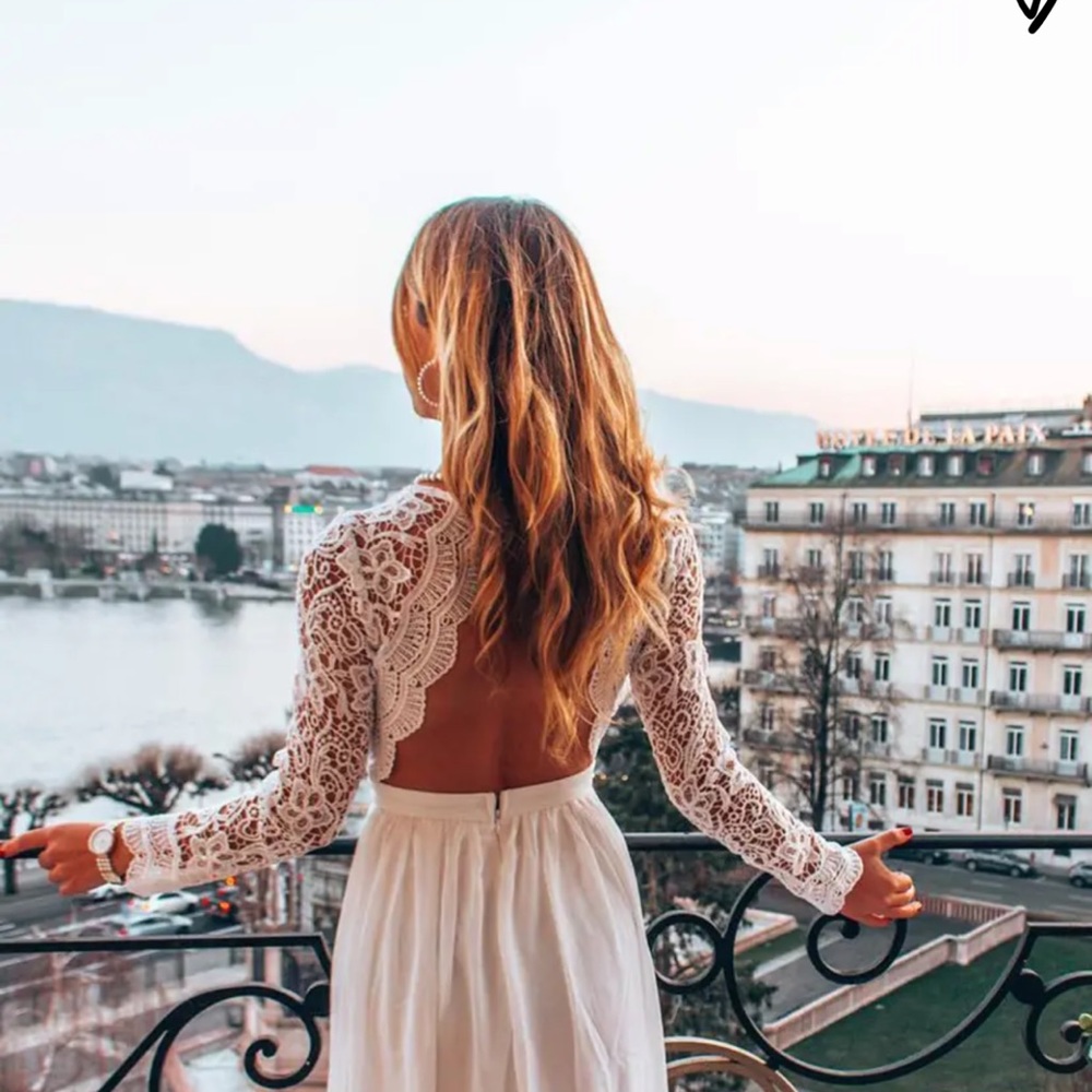 Awaken My Love White Long Sleeve Lace Maxi Dress